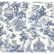 Papier peint tapisserie motif toile de Jouy classique - Papierpeint - panoramique.fr