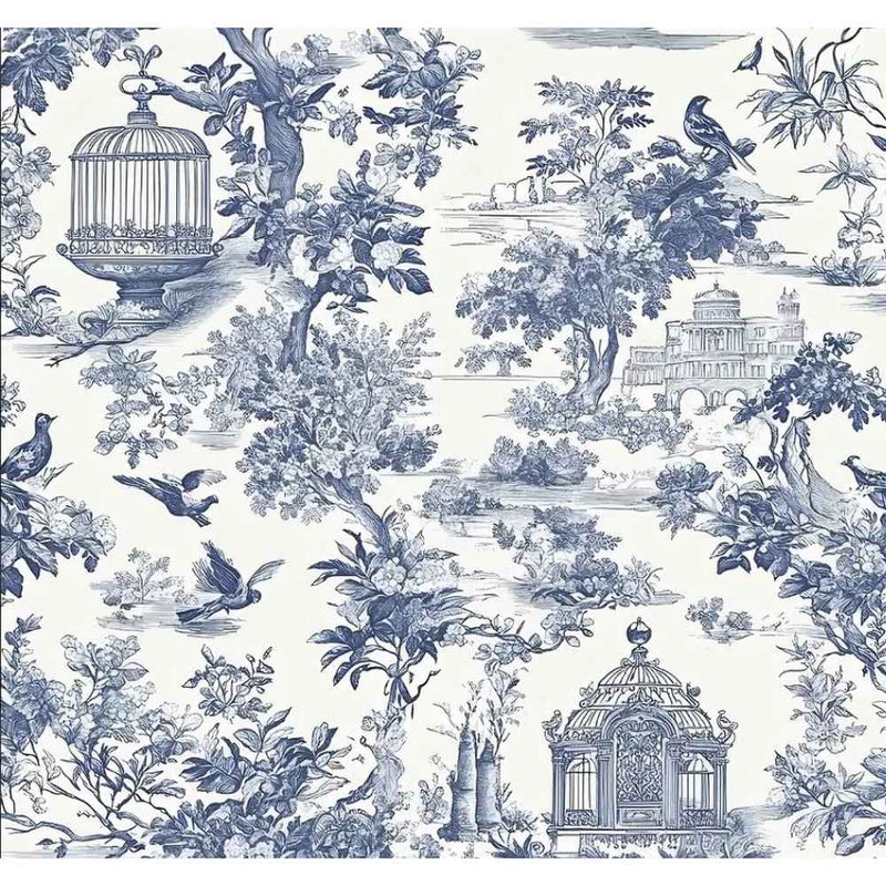Papier peint tapisserie motif toile de Jouy classique — autocollant