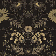 Papier peint tapisserie noir et or floral pour chambre - Papierpeint - panoramique.fr