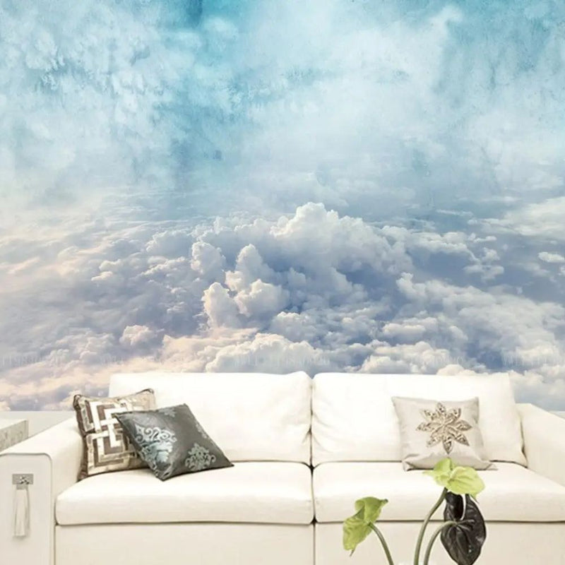 Papier peint tapisserie nuages 3D réalistes — intissé mat premium