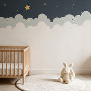 Papier peint tapisserie nuages doux chambre de bébé - Papierpeint - panoramique.fr