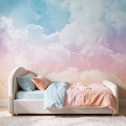Papier peint tapisserie nuages pastel colorés - Papierpeint - panoramique.fr