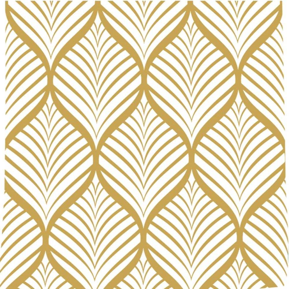 Papier peint tapisserie palmes anciennes jaune rétro - motif