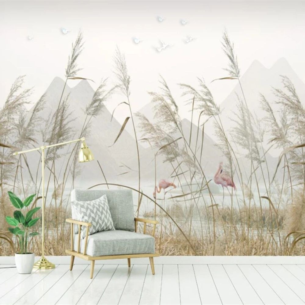 Papier peint tapisserie panoramique flamant rose grand format - Papierpeint - panoramique.fr