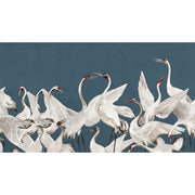 Papier peint tapisserie panoramique grandes grues fond bleu - Papierpeint - panoramique.fr