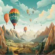 Papier peint tapisserie panoramique montgolfières grand format - Papierpeint - panoramique.fr