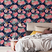 Papier peint tapisserie pivoines vintage - Papierpeint - panoramique.fr