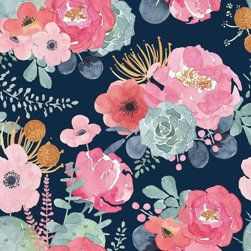 Papier peint tapisserie pivoines vintage — autocollant
