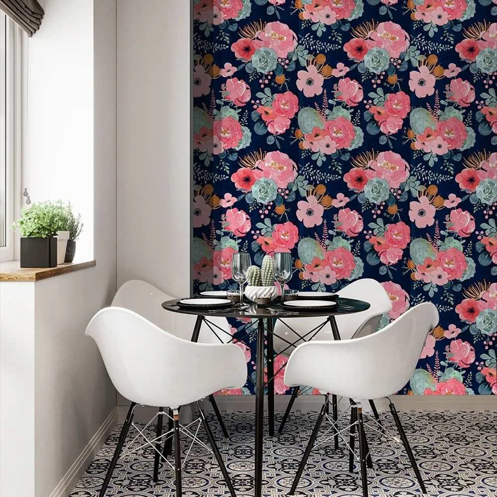 Papier peint tapisserie pivoines vintage - Papierpeint - panoramique.fr