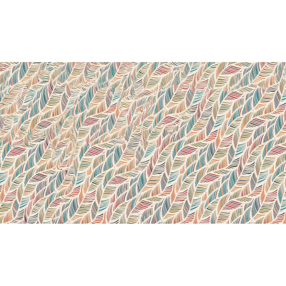Papier peint tapisserie plumes de paon multicolores - motif