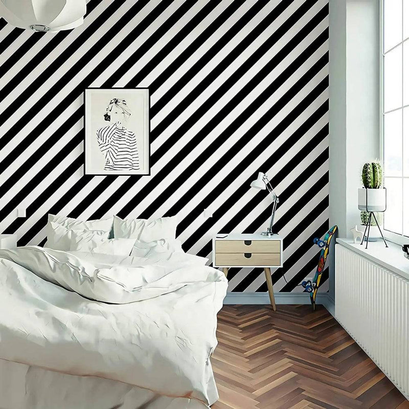 Papier peint tapisserie rayures diagonales modernes — intissé mat premium
