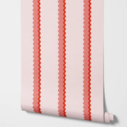 Papier peint tapisserie rayures rose et blanc - Papierpeint - panoramique.fr