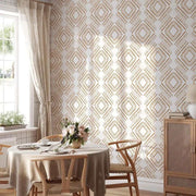 Papier peint tapisserie scandinave terracotta motif ethnique - Papierpeint - panoramique.fr