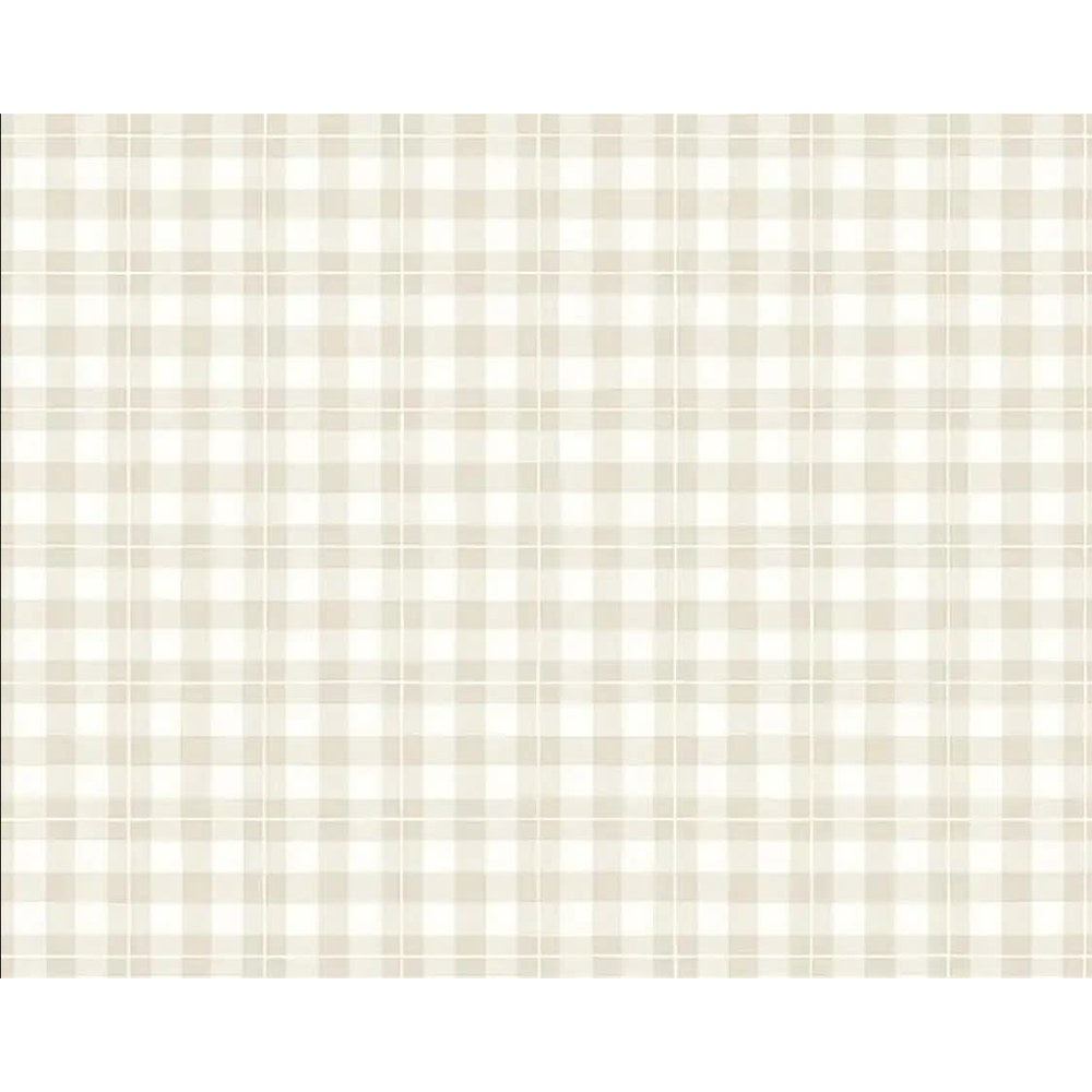 Papier peint tapisserie tartan écossais beige clair - motif