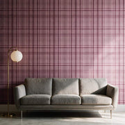 Papier peint tapisserie tartan écossais bois de rose - Papierpeint - panoramique.fr