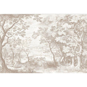 Papier peint tapisserie toile de Jouy arbres gravés - Papierpeint - panoramique.fr