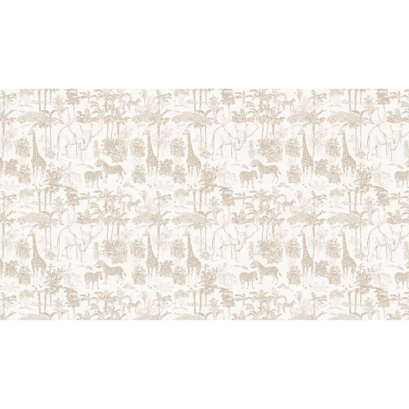 Papier peint tapisserie toile de Jouy beige — autocollant