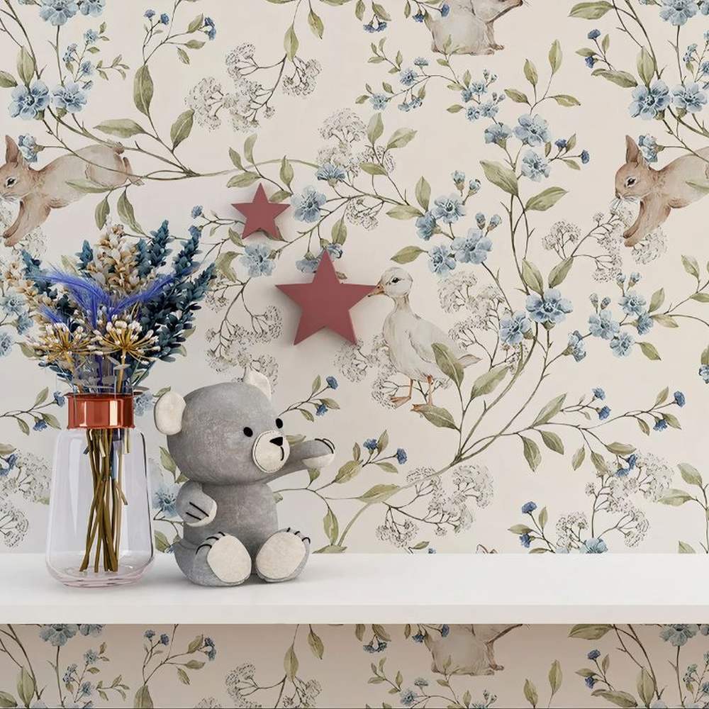 Papier peint tapisserie toile de Jouy pour chambre d'enfant - Papierpeint - panoramique.fr