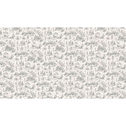 Papier peint tapisserie toile de Jouy gris - Papierpeint - panoramique.fr