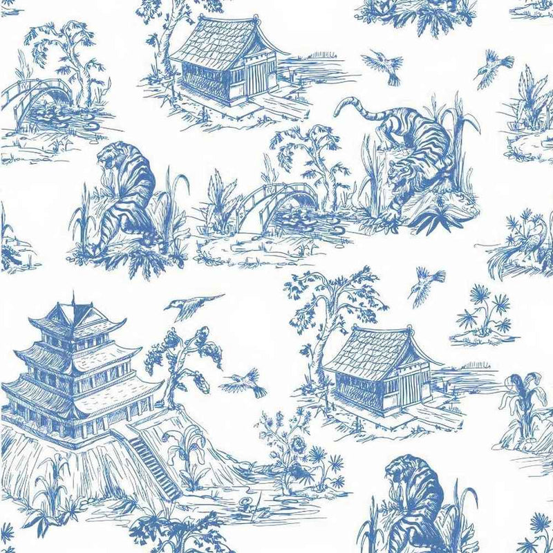Papier peint tapisserie toile de Jouy japonais — autocollant