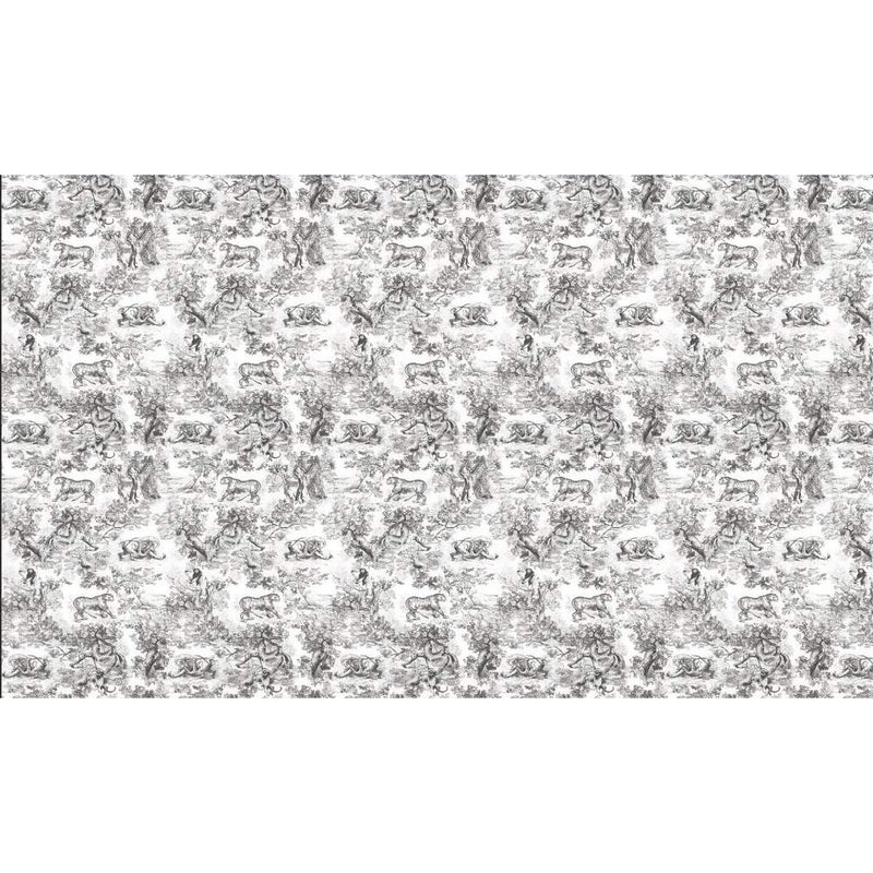 Papier peint tapisserie toile de Jouy noir et blanc — autocollant