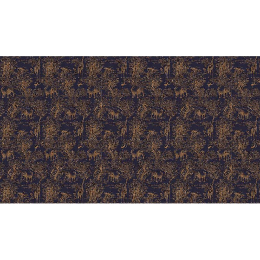 Papier peint tapisserie toile de Jouy noir - motif