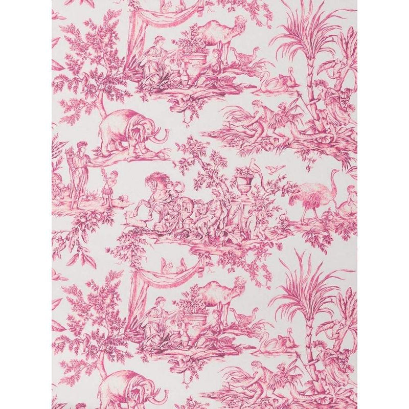 Papier peint tapisserie toile de Jouy violet — autocollant