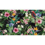 Papier peint tapisserie tropical perroquets et feuilles vertes - Papierpeint - panoramique.fr