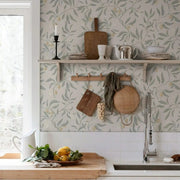 Papier peint tapisserie vert sauge et gris pour salon - Papierpeint - panoramique.fr