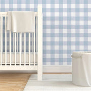 Papier peint tapisserie vichy bleu ciel - Papierpeint - panoramique.fr