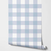 Papier peint tapisserie vichy bleu ciel - Papierpeint - panoramique.fr
