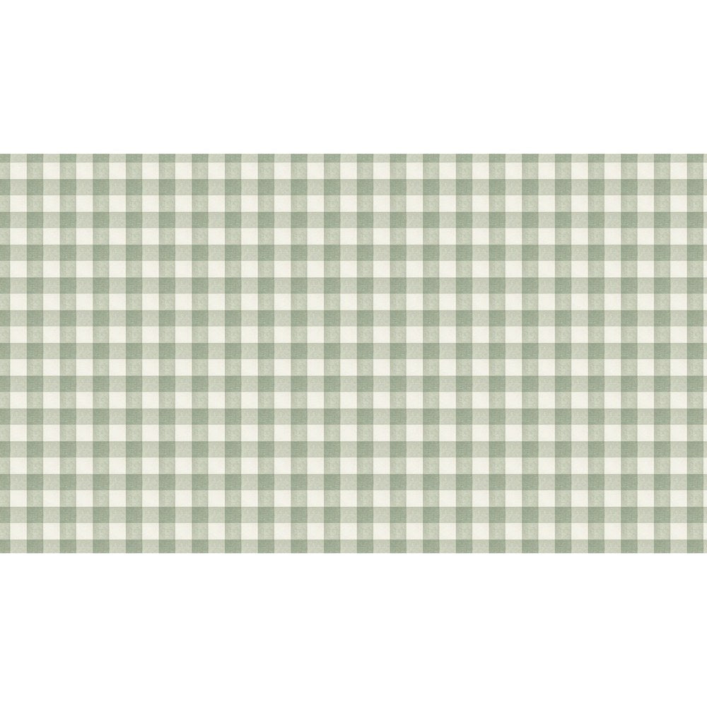 Papier peint tapisserie vichy vert sauge - motif