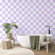 Papier peint tapisserie vichy violet - Papierpeint - panoramique.fr