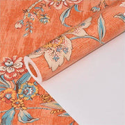 Papier peint tapisserie vintage terracotta fleuri - Papierpeint - panoramique.fr
