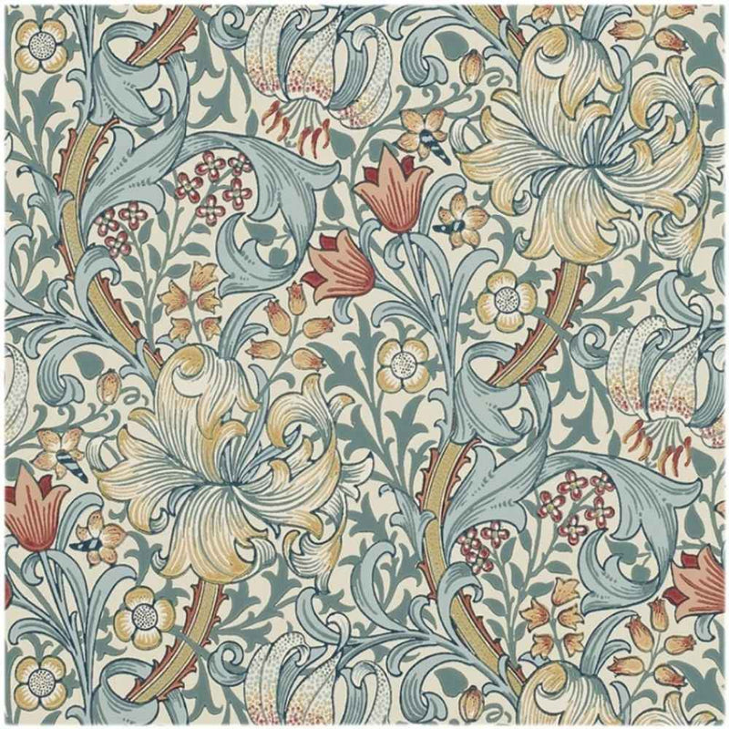 Papier peint tapisserie William Morris floral pastel — autocollant