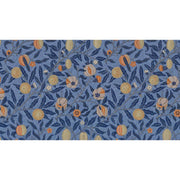 Papier peint tapisserie William Morris grenade fond bleu - Papierpeint - panoramique.fr