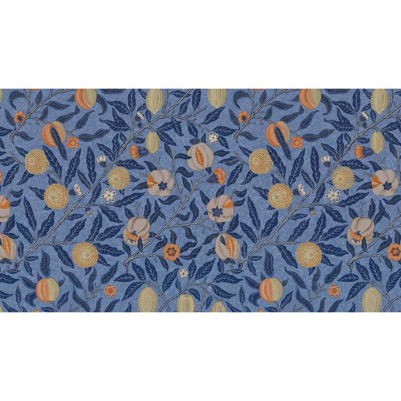 Papier peint tapisserie William Morris grenade fond bleu — autocollant