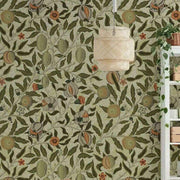 Papier peint tapisserie William Morris grenade vintage - Papierpeint - panoramique.fr