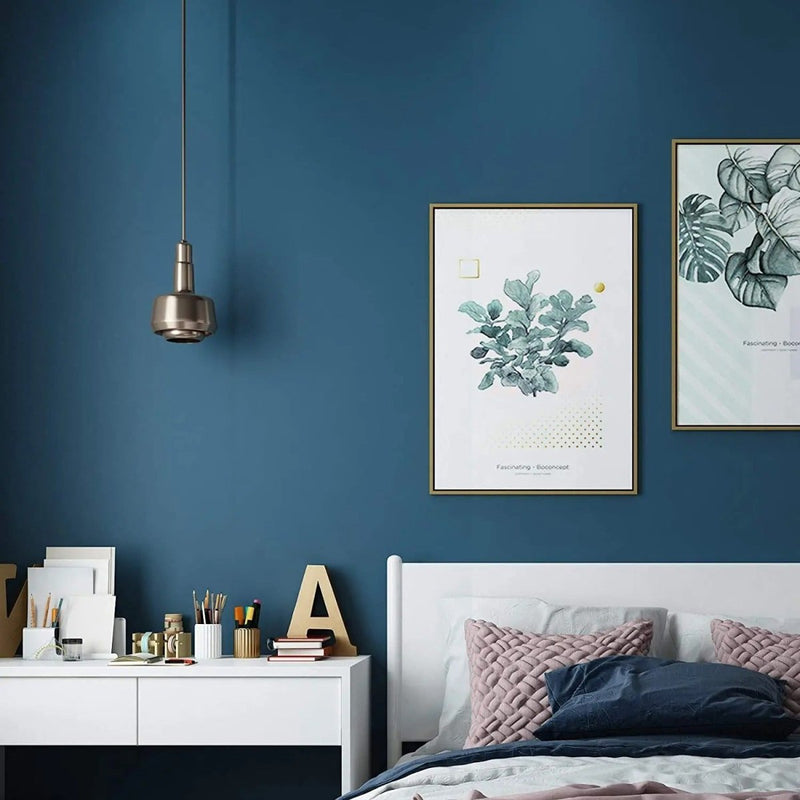 Papier peint tete de lit bleu — intissé mat premium