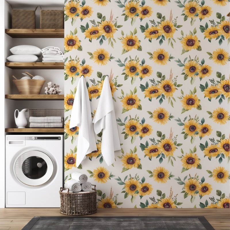 Papier peint tournesol — intissé mat premium