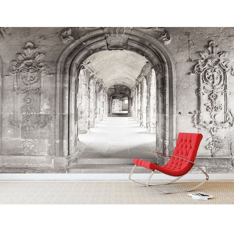 Papier peint trompe l'oeil couloir — autocollant
