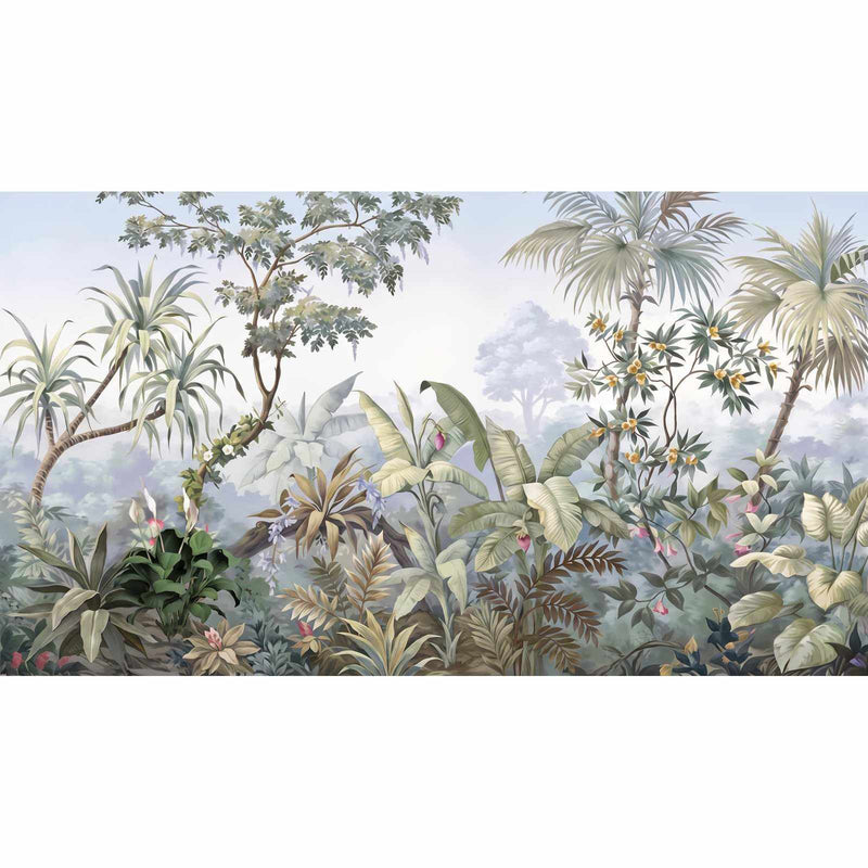Papier peint tropical tete de lit — autocollant