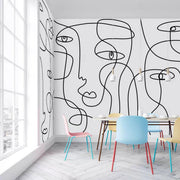 Papier Peint Visage Noir Et Blanc - Papierpeint-panoramique.fr