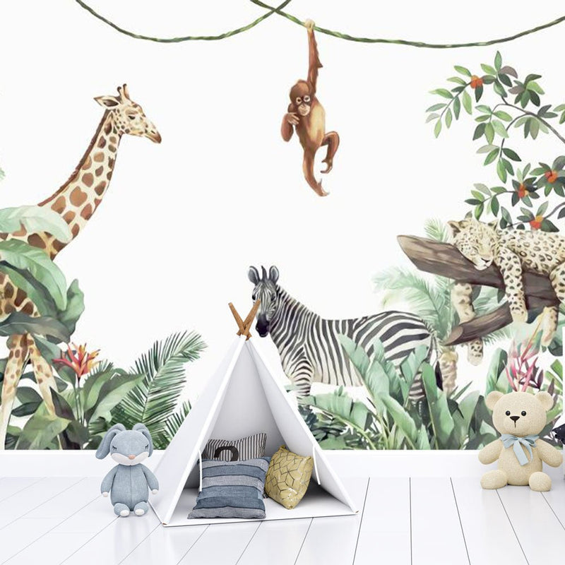 Papier peint zebre tigre savane — autocollant