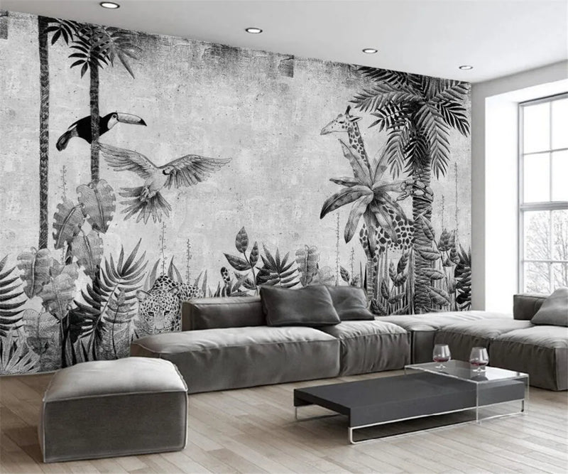 Papier peint dark jungle — autocollant