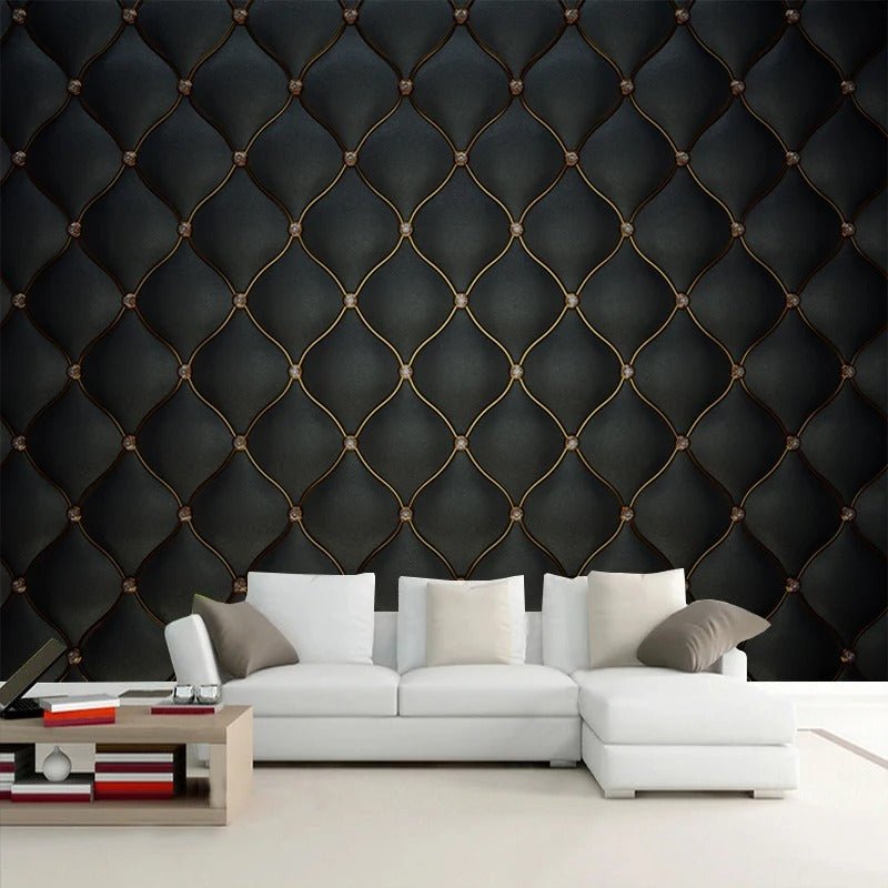 Tete de lit papier peint noir — intissé mat premium